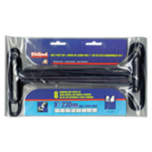 8 Pieces-2.0 mm-10 mm T-Handle Style-9″ Arm-Hex Key Set with Plain Grip - Eagle Tool & Supply