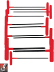 11 Piece - 5/64 - 3/8" T-Handle Style - Ball End Hex Key Set with Cushion Grip - Eagle Tool & Supply