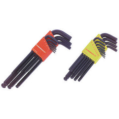 9 Pieces-1.5 mm-10 mm Long Arm Style - Ball End Hex Key Set - Eagle Tool & Supply