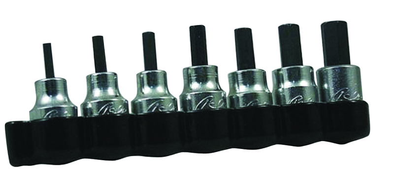 7 Piece - 1/8; 5/32;  3/16; 7/32; 1/4; 5/16 & 3/8" - 3/8" Square Drive - Hex Bit Set - Eagle Tool & Supply