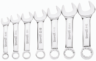 Snap-On/Williams Combination Wrench Set -- 7 Pieces; Chrome 12-Point; Set Includes: 3/8; 7/16; 1/2; 9/16; 5/8; 11/16; 3/4" - Eagle Tool & Supply