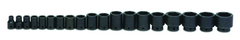 19 Piece - 1/2" Drive - 6 Point- Shallow Impact Socket Set on Clip Rail SAE - Eagle Tool & Supply