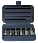 6 Piece - 6; 8; 10; 12; 14; 17mm - 1/2" Drive - Metric Hex Bit Set - Eagle Tool & Supply