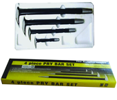 4 Piece - 6; 12; 16 & 20" - Solid Steel - Pry Bar Set - Eagle Tool & Supply