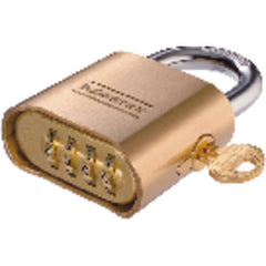 Combination Padlock 2″ Body Width; Keyed: Resettable; Brass - Eagle Tool & Supply