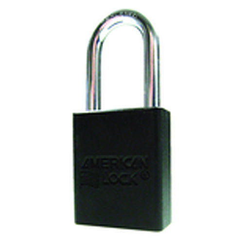 Aluminum Padlock 1 1/2″ Body Width; Keyed: Different; Black - Eagle Tool & Supply