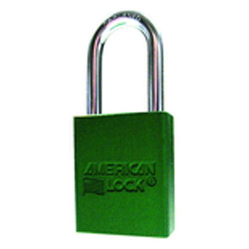 Aluminum Padlock 1 1/2″ Body Width; Keyed: Different; Green - Eagle Tool & Supply