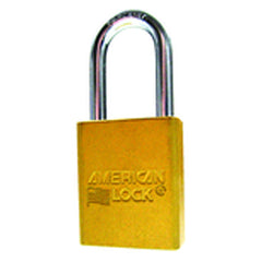 Aluminum Padlock 1 1/2″ Body Width; Keyed: Different; Yellow - Eagle Tool & Supply