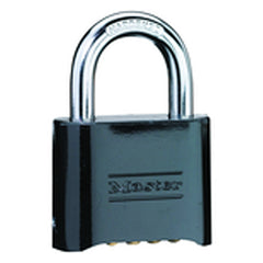 Combination Padlock 2″ Body Width; Keyed: Resettable; Black - Eagle Tool & Supply
