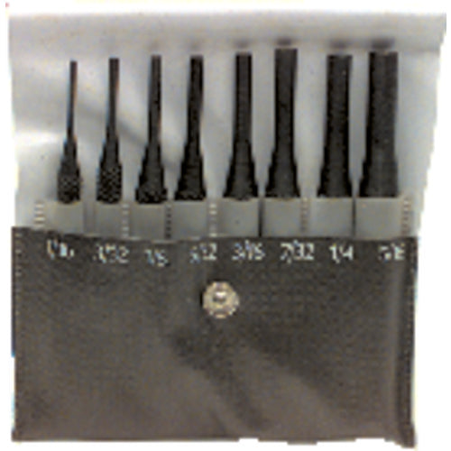 8 Pieces Regular Length Drive Pin Punch Set - Model HMC–022; 1/16″ to 5/16″ Diameter - Eagle Tool & Supply