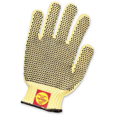 Ladies' Gloves- Perfect Fit Series Knits Cut Resistant- Kevlar With Coatings 7 Cut Standard Weight 100% Kevlar With Double Side Brown PVC Dot Coating. Aramid - PVC Screen Coated Cut Resistant - Knits - Eagle Tool & Supply