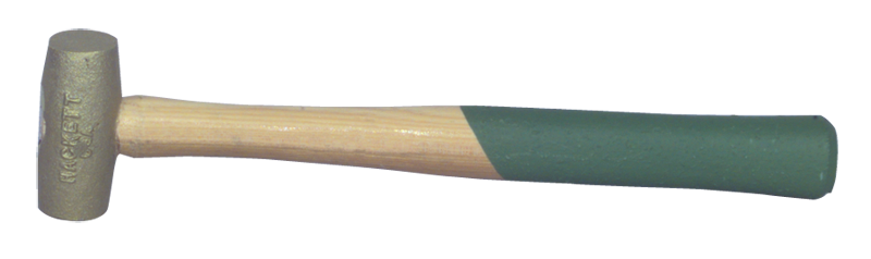 Hackett Brass Brass Hammer -- 2 lb; Hickory Handle; 1-1/4'' Head Diameter - Eagle Tool & Supply