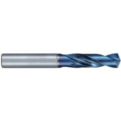 #2 Dia. × 6 mm Shank × 28 mm Flute Length × 66 mm OAL, Stub, 135°, Aqua Revo D, 2 Flute, External, Solid Carbide Drill - Eagle Tool & Supply