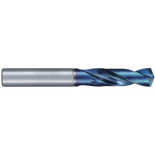 5/32″ Dia. × 4 mm Shank × 22 mm Flute Length × 55 mm OAL, Stub, 135°, Aqua Revo D, 2 Flute, External, Solid Carbide Drill - Exact Industrial Supply