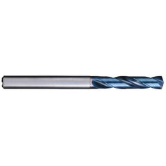 4.5 mm Dia. × 6 mm Shank × 24 mm Flute Length × 66 mm OAL, 3XD, 140°, Aqua Revo D, 2 Flute, Internal, Solid Carbide Drill - Exact Industrial Supply
