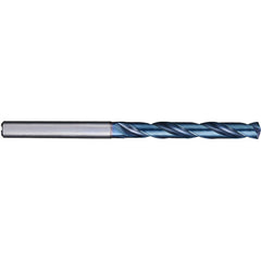 4.3 mm Dia. × 6 mm Shank × 36 mm Flute Length × 74 mm OAL, 5XD, 140°, Aqua Revo D, 2 Flute, Internal, Solid Carbide Drill