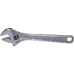 1 1/8″ Opening-8″ Overall Length - Chrome Plated Adjustable Wrench - Eagle Tool & Supply