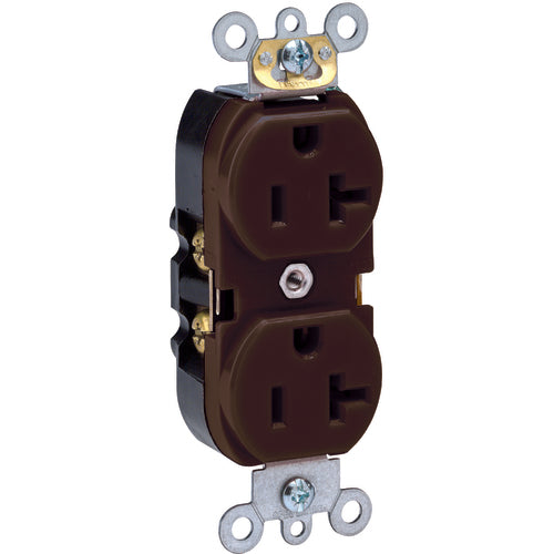 20 A; 125 Volt; NEMA 5-20R; 3W; Straight Blade Wiring Device - Brown - Eagle Tool & Supply