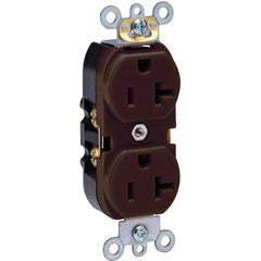 20 A; 125 Volt; NEMA 5-20R; 3W; Straight Blade Wiring Device - Brown - Eagle Tool & Supply