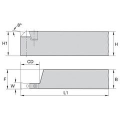 32250110700 W LG HOLDER FOR GROOVING - Exact Industrial Supply
