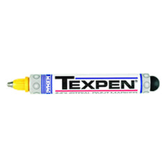 Texpen Medium Marker - Stainless Steel Ball Tip - Yellow - Eagle Tool & Supply