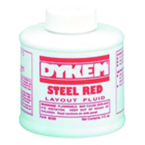 Layout Fluid - Brush-in-Cap Bottle - Red - 4.0 oz - Eagle Tool & Supply