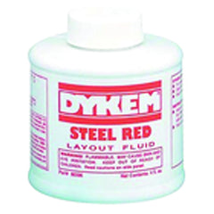 Layout Fluid - Brush-in-Cap Bottle - Red - 4.0 oz - Eagle Tool & Supply
