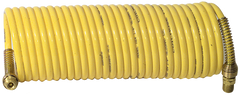 #N38-25A - 3/8 MPT x 25 Feet - Yellow Nylon - 1-Swivel x 1- Rigid Fitting(s) - Recoil Air Hose - Eagle Tool & Supply