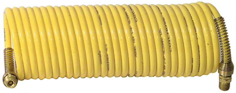 #N38-17A - 3/8 MPT x 17 Feet - Yellow Nylon - 1-Swivel x 1- Rigid Fitting(s) - Recoil Air Hose - Eagle Tool & Supply