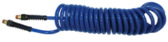 #PU1420BB - 1/4 MPT x 20 Feet - Dark Blue Polyurethane - 1-Swivel Fitting(s) - Self-Storing Hose - Eagle Tool & Supply