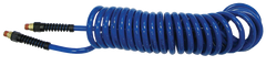 #PU1410BB - 1/4 MPT x 10 Feet - Dark Blue Polyurethane - 1-Swivel Fitting(s) - Self-Storing Hose - Eagle Tool & Supply
