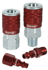 #A73458D - 1/4'' Body x 1/4 NPT (14-Pcs) - Red Industrial Coupler & Plug Kit - Eagle Tool & Supply