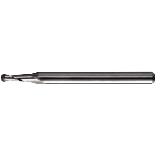 0.115″ Dia. × 1/8″ Shank × 0.345″ DOC × 2″ OAL, Carbide TA, Spiral , 2 Flute, 30° Helix, Ballnose End Mill