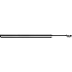 ‎0.115″ Dia. × 1/8″ Shank × 0.173″ DOC × 2-1/2″ OAL, Carbide TA, Spiral , 3 Flute, 30° Helix, Ballnose End Mill - Exact Industrial Supply