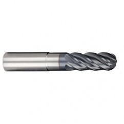 1/2" Dia. - 5/8" LOC - 6 OAL 5 FL Ball Nose Carbide End Mill-AlCrN-X - Eagle Tool & Supply