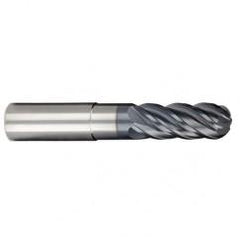 3/4" Dia. - 1" LOC - 4 OAL 5 FL Ball Nose Carbide End Mill-AlCrN-X - Eagle Tool & Supply
