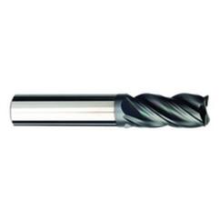 1/4 Dia. x 4 Overall Length 4-Flute .030 C/R Solid Carbide SE End Mill-Round Shank-Center Cut-AlCrN-X - Eagle Tool & Supply