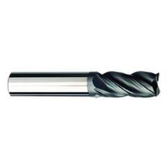 3/16 Dia. x 2 Overall Length 4-Flute .015 C/R Solid Carbide SE End Mill-Round Shank-Center Cut-AlCrN-X - Eagle Tool & Supply