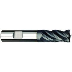 3/8 Dia. x 3 Overall Length 4-Flute Square End Solid Carbide SE End Mill-Weldon Shank-Center Cut-AlCrN-X - Eagle Tool & Supply