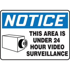 Sign, Notice This Area Under 24 Hr Video Surveillance, 7″ × 10″, Vinyl - Eagle Tool & Supply