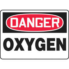 Sign, Danger Oxygen, 10″ × 14″, Plastic - Eagle Tool & Supply