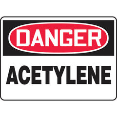 Sign, Danger Acetylene, 7″ × 10″, Aluminum - Eagle Tool & Supply
