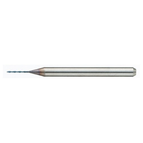 MDSS0059-ACF40B 0.59 mm Dia. × 0.59 mm Shank × 6 mm Flute Length × 38 mm OAL, PVD, External Coolant, Cylindrical Solid Carbide Drill - Exact Industrial Supply