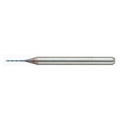MDSS0065-ACF40B 0.65 mm Dia. × 0.65 mm Shank × 7 mm Flute Length × 38 mm OAL, PVD, External Coolant, Cylindrical Solid Carbide Drill - Exact Industrial Supply
