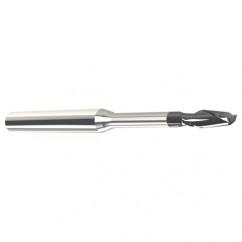 0.8mm Dia. - 1.2mm LOC - 38mm OAL - .05mm C/R 2 FL Carbide End Mill with 1.2mm Reach-Nano Coated - Eagle Tool & Supply