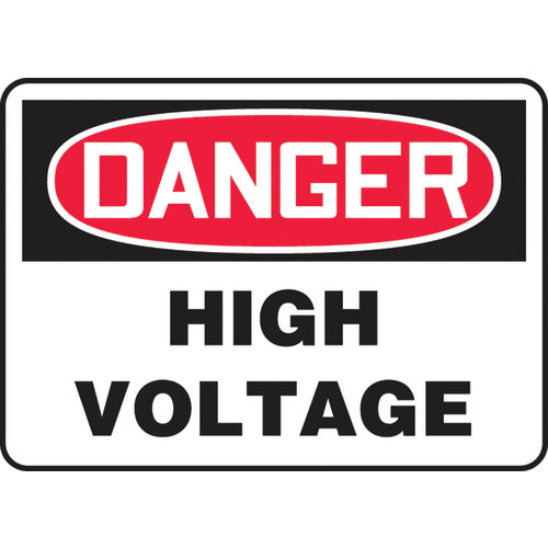Sign, Danger High Voltage, 7″ × 10″, Aluminum - Eagle Tool & Supply