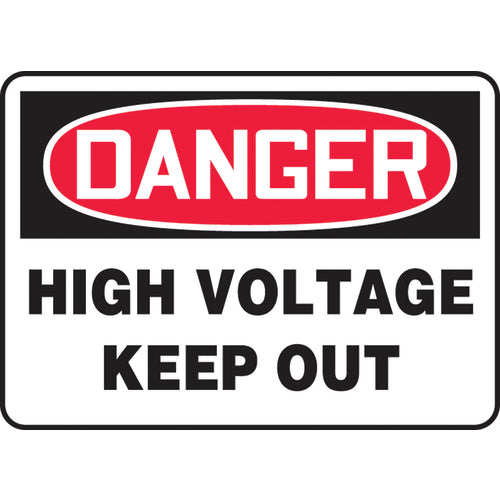 Sign, Danger High Voltage Keep Out, 7″ × 10″, Aluminum - Eagle Tool & Supply