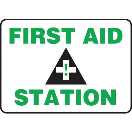 Sign, First Aid Station, 10″ × 14″, Vinyl - Eagle Tool & Supply