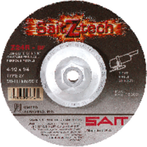 9″ × 1/4″ × 5/8″-11 - Zirconium 24 Grit Type 27 - Cut-Off Wheel - Eagle Tool & Supply