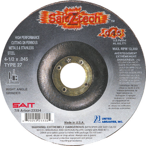 7″ × 0.045″ × 7/8″ - Zirconium - Depressed Center Wheel - Eagle Tool & Supply